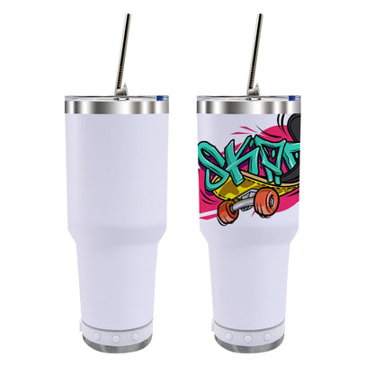 Sublimation 30oz Stainless Steel Speaker Music Tumbler with Lid and Straw