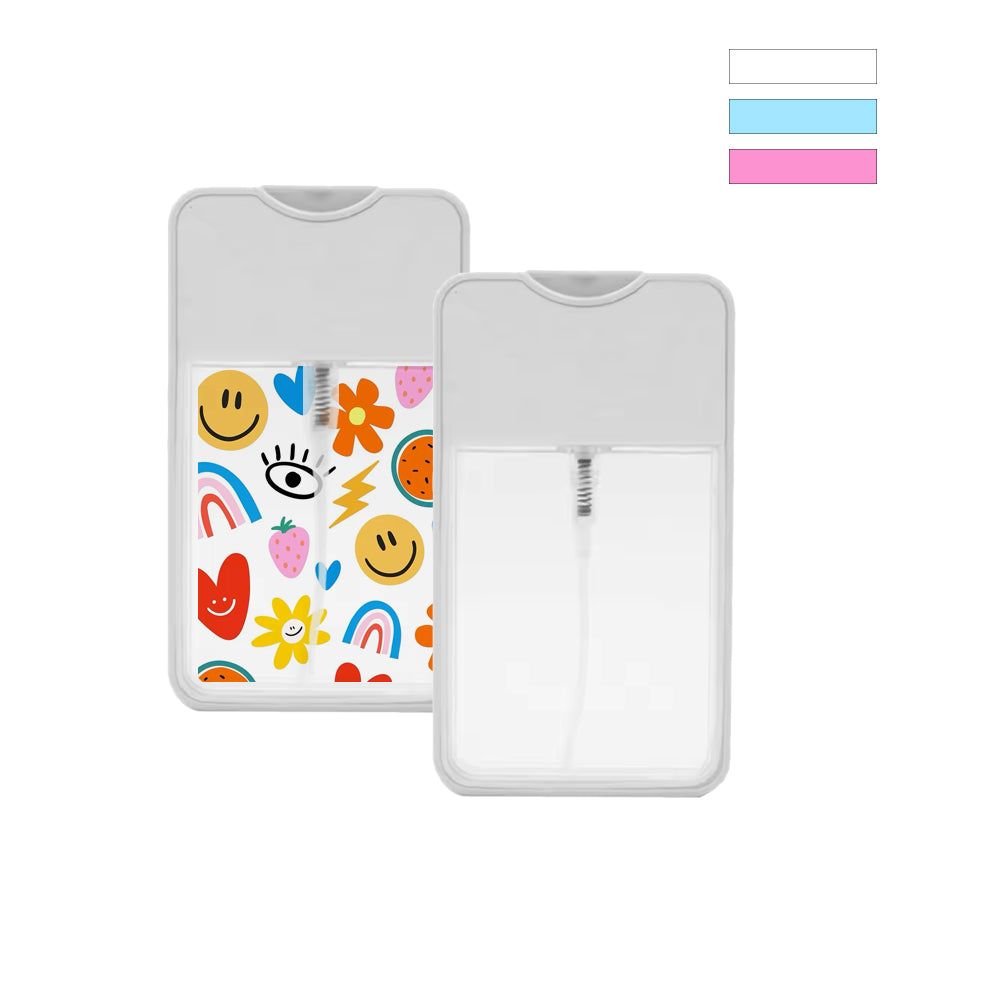 Sublimation Press-Type Perfume Case Blank, 3.9x2.3x0.6in, DIY Double Sided Printing, White/Light Blue/Pink, 48g for Designer
