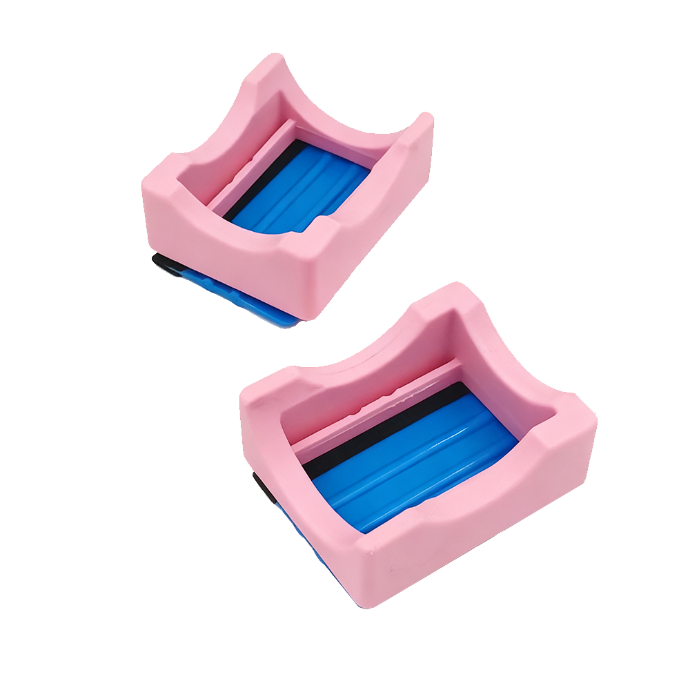 Heat Transfer Taping Holder 4.1x3.5x1.6in, Blue/Pink Silicone Base for Sublimation, Secures Cups During Taping Process