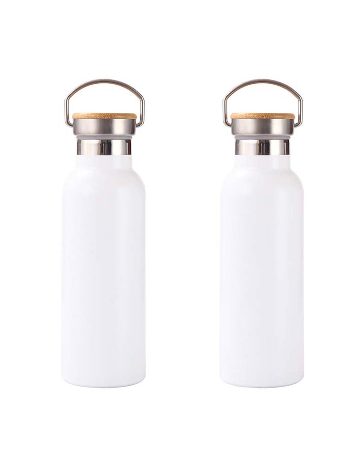 4 Pack Sublimation Insulated Water Bottle 17oz, Double Wall Stainless Steel with Bamboo Lid & Leakproof Design, Customizable Gift