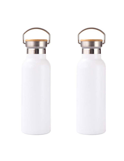4 Pack Sublimation Insulated Water Bottle 17oz, Double Wall Stainless Steel with Bamboo Lid & Leakproof Design, Customizable Gift