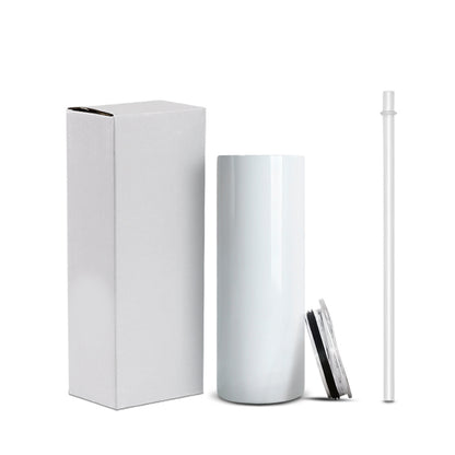 20oz Sublimation Blank Stainless Steel Tumbler Cup with Lid Straw for Water Drinks