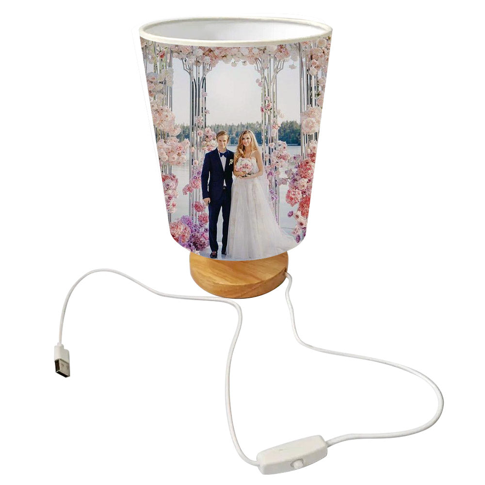 Sublimation photo roatating lamp custom small chandelier bedside lamp