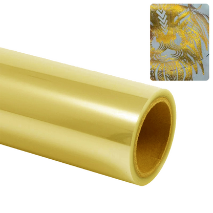 1.Electroplated Gold DTF Film 24in x 328ft Roll,Mirror Metallic Transfer Film for Clothing,Cold Peel Material with Opaque Effect