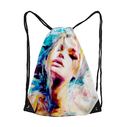 4Pcs Sublimation Drawstring Backpack Bulk 420D Premium Polyester Heat-Sealed Edges Draw String Bags For Gym Sport Party Hiking