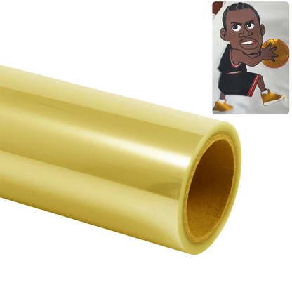1.Electroplated Gold DTF Film 24in x 328ft Roll,Mirror Metallic Transfer Film for Clothing,Cold Peel Material with Opaque Effect