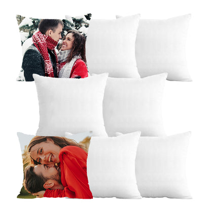 Set of 4 Sublimation Linen Throw Pillow Covers 16x16 Inch Farmhouse Rustic – Vinyl HTV with Zippered,Beige Sets for Couch Sofa Living Room Decor