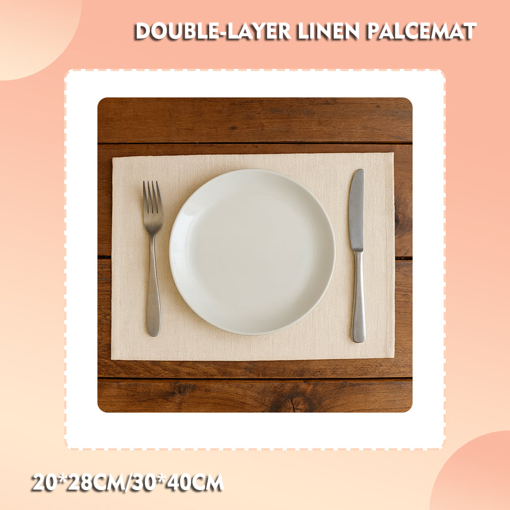 Sublimation Ready Double Layer Linen Placemat 30x40cm, Heat Transfer Table Mat, Customizable Dining Decor, 11pcs/OPP Bag