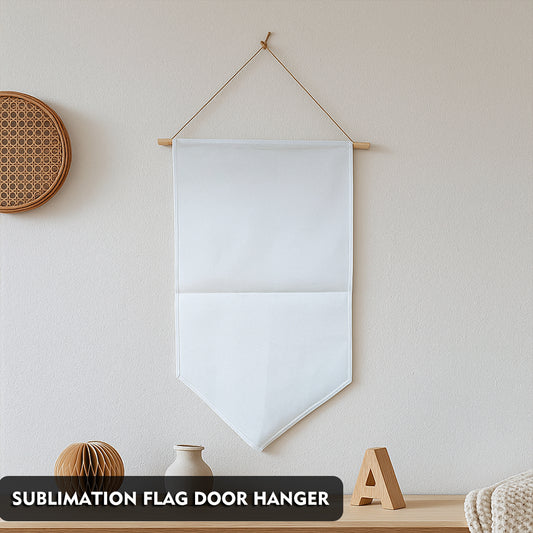Sublimation Linen Wall Hanging 19.7x11.8 inches,Natural Color Door Banner with Rope & Wooden Dowel,DIY Printable Home Decor 112g