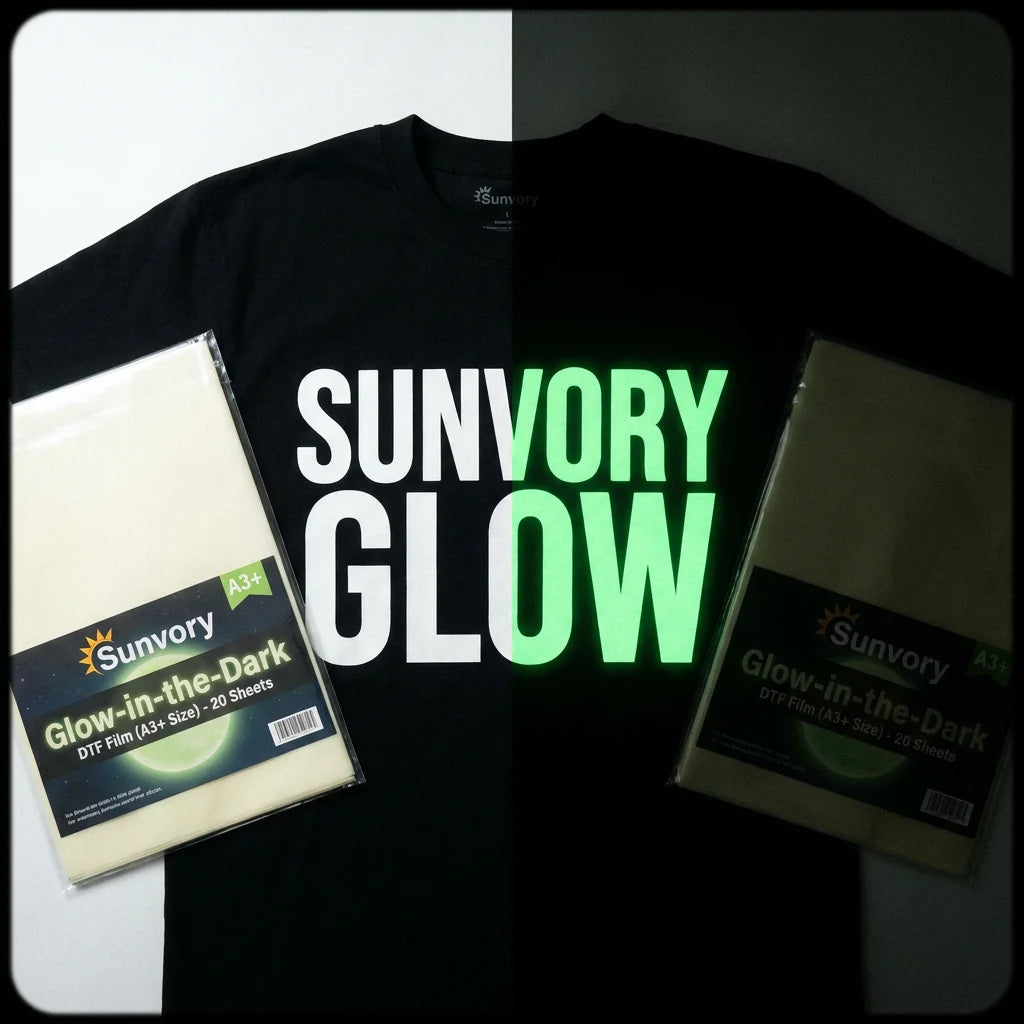 Sunvory Glow-in-the-Dark DTF Film - A3+ (13x19 inch) 20 Sheets Pack