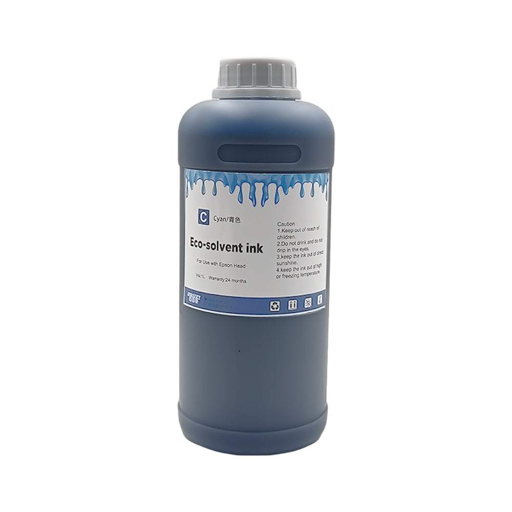 Subtransfer Premium Eco Solvent Ink Set - Vibrant Pigment for HTV/Vinyl/Stickers/T-Shirts Compatible with DX4 DX5 DX7 DX9 DX10 DX11 XP600 TX800 Printhead