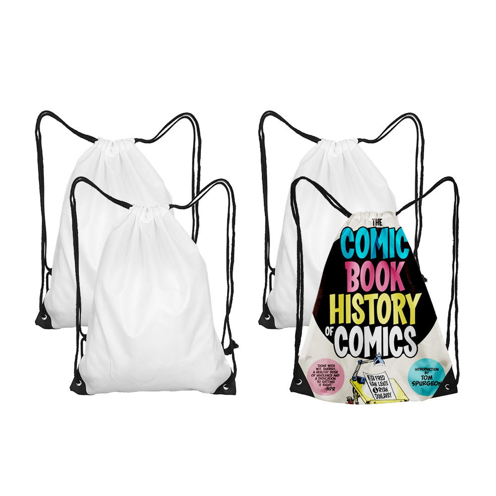 4Pcs Sublimation Drawstring Backpack Bulk 420D Premium Polyester Heat-Sealed Edges Draw String Bags For Gym Sport Party Hiking