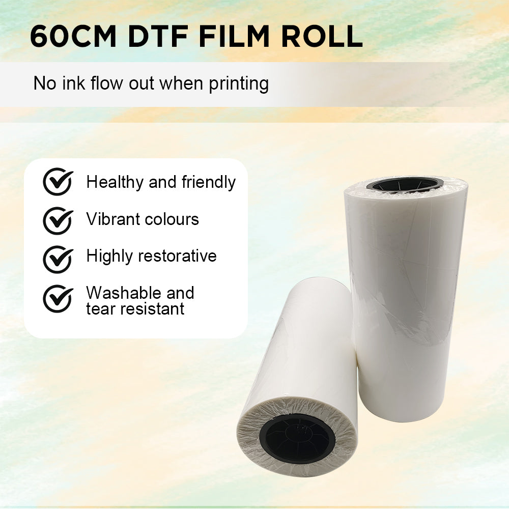 Premium DTF Transfer Film Roll 13" x 328ft PET Heat Transfer Paper Direct to Film for T-Shirts, Textiles & Custom DIY Crafts