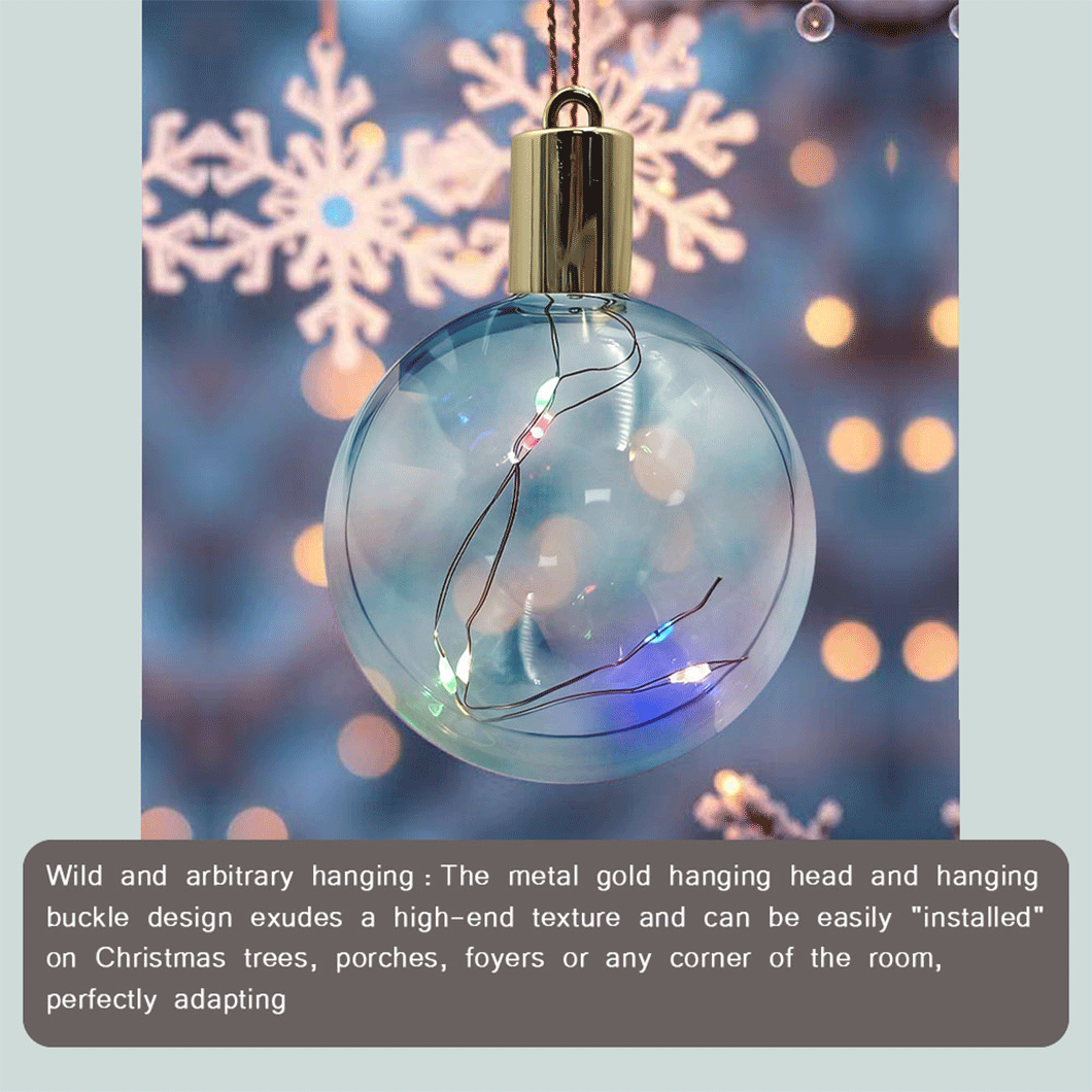 3.15-Inch Heat Transfer Christmas Ornament for Tree Home Decor, Heart Sphere Shape with LED, Sublimation Ready Plastic Cardboard