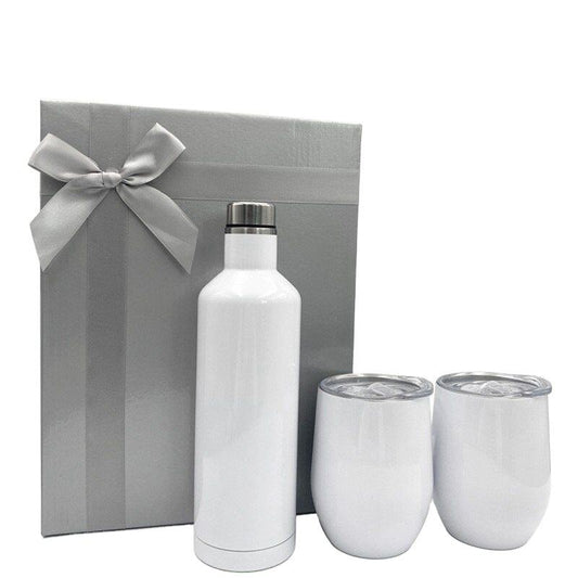 Customized Logo Sublimation Blanks Wine Gift Set 500ml Stainless Steel Wine Bottle Egg Shape Tumbler