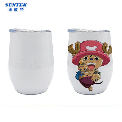 12oz stemless double wall stainless steel inside sublimation tumbler