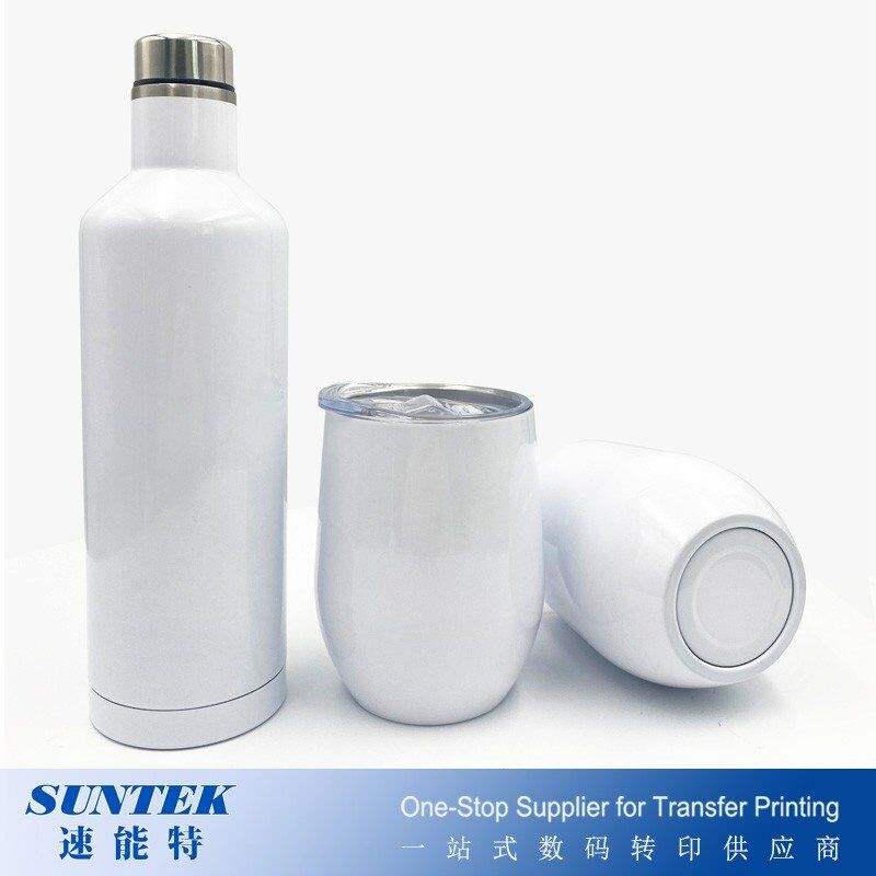 Customized Logo Sublimation Blanks Wine Gift Set 500ml Stainless Steel Wine Bottle Egg Shape Tumbler
