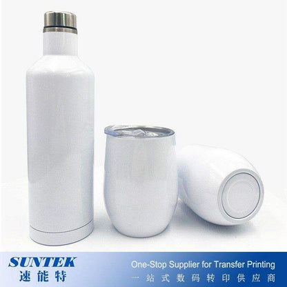 Customized Logo Sublimation Blanks Wine Gift Set 500ml Stainless Steel Wine Bottle Egg Shape Tumbler