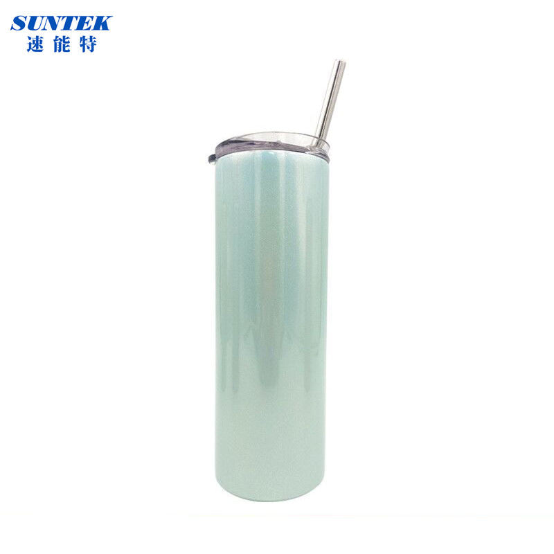 Sublimation Blank Printing Heat Press 20oz Glitter Shinning Shinny Water Bottle Mug Tumblers with Stainless Steel Straw