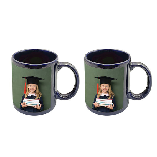 Sublimation 11oz black ceramic coffee color mugs with white patch