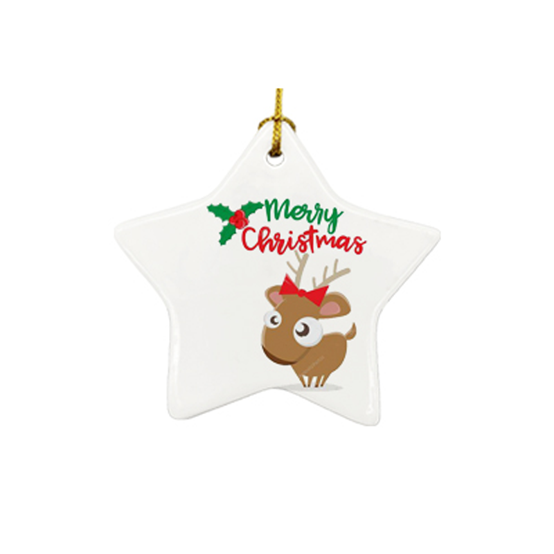 3 Inch Round Circle Personalized Sublimation Christmas Ornaments Blank Ceramic