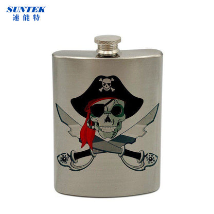 8oz personalized flat stainless steel water bottles