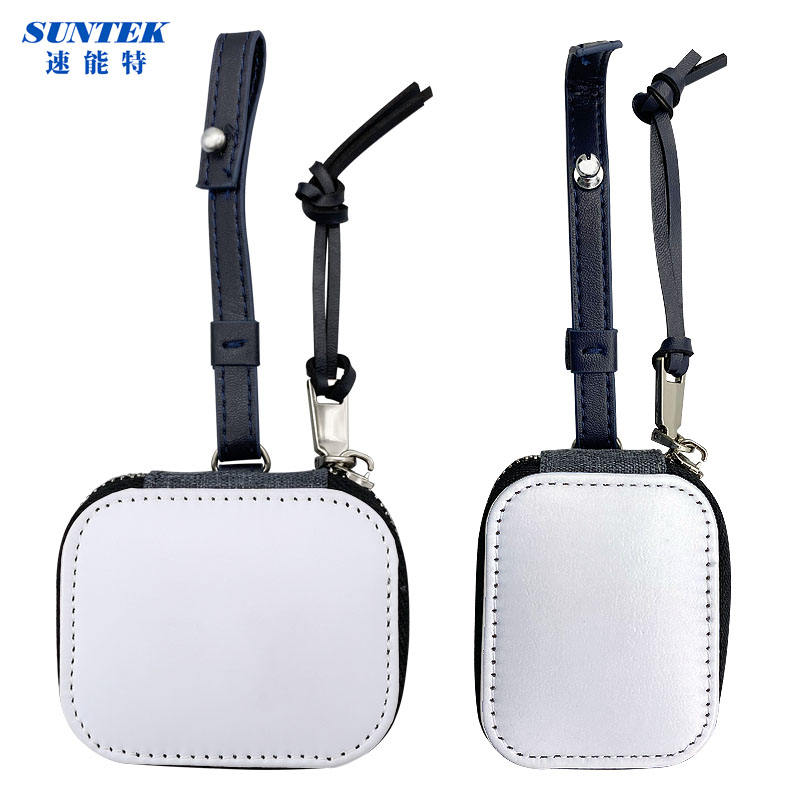 Sublimation PU Leather Earphones Case Blanks Holder Bag for Air Pods