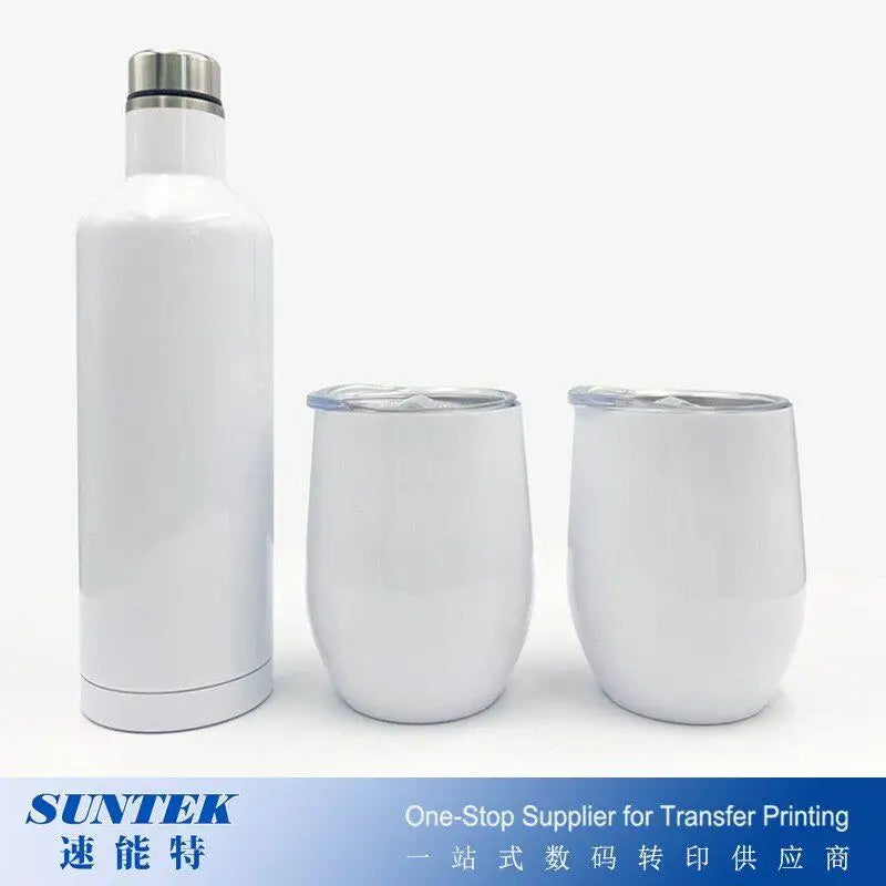 Customized Logo Sublimation Blanks Wine Gift Set 500ml Stainless Steel Wine Bottle Egg Shape Tumbler