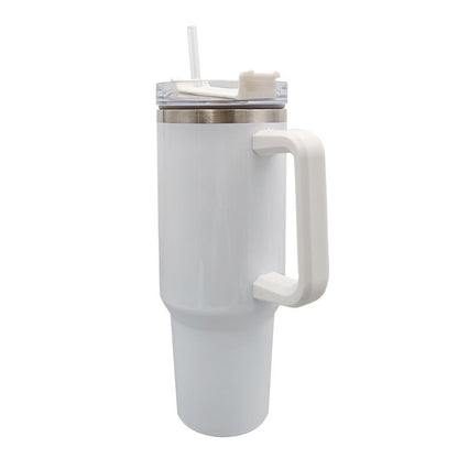 40oz Sublimation Stainless Steel Tumbler With Handle And Straw Keeps Drinks Cold And Hot