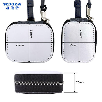 Sublimation PU Leather Earphones Case Blanks Holder Bag for Air Pods