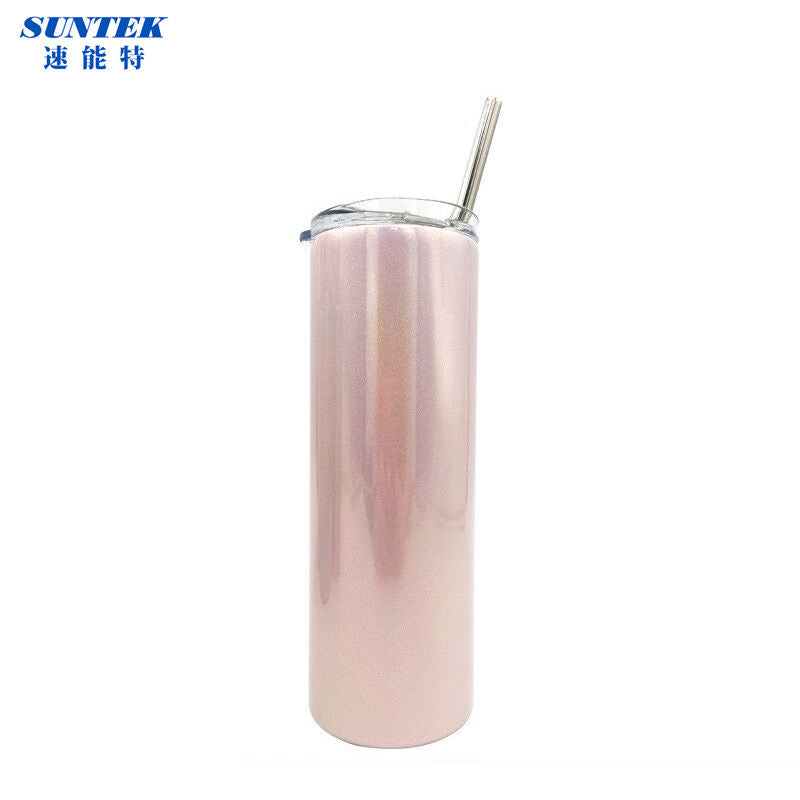 Sublimation Blank Printing Heat Press 20oz Glitter Shinning Shinny Water Bottle Mug Tumblers with Stainless Steel Straw