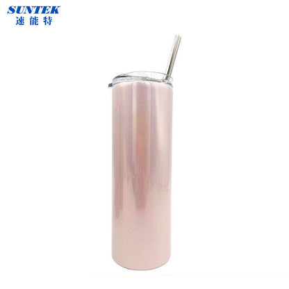 Sublimation Blank Printing Heat Press 20oz Glitter Shinning Shinny Water Bottle Mug Tumblers with Stainless Steel Straw
