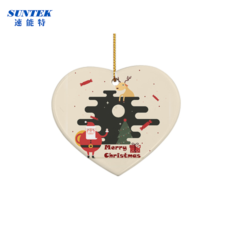 3 Inch Round Circle Personalized Sublimation Christmas Ornaments Blank Ceramic