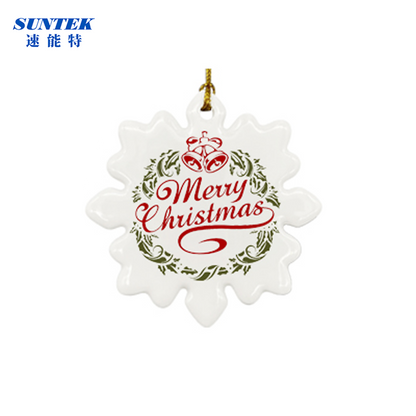 3 Inch Round Circle Personalized Sublimation Christmas Ornaments Blank Ceramic