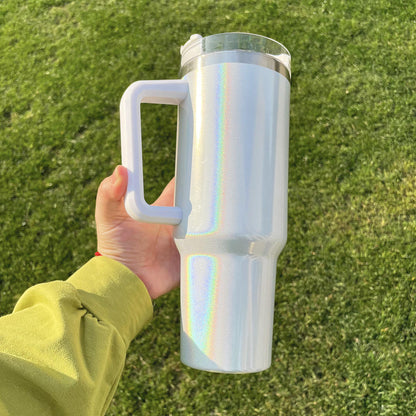 40oz Sublimation Heat Press Shimmer Travel Mug Tumbler Water Bottle For Car Travel