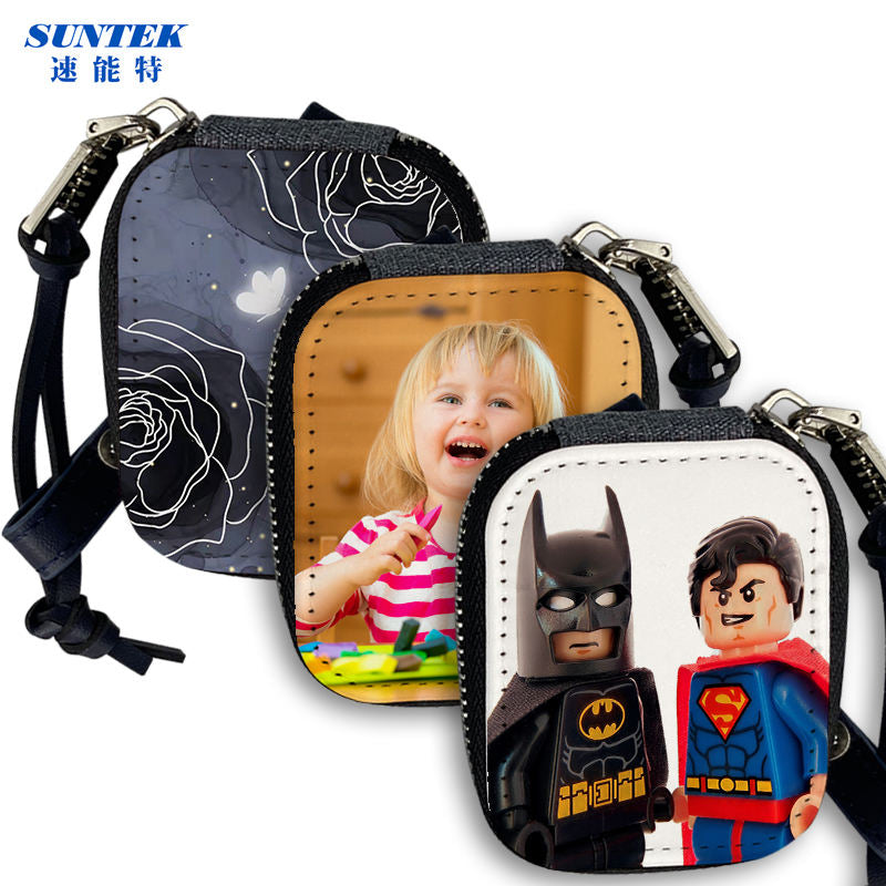 Sublimation PU Leather Earphones Case Blanks Holder Bag for Air Pods