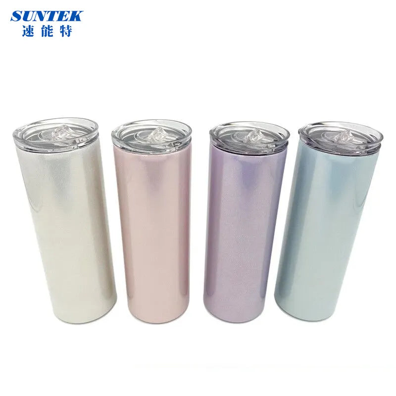 Sublimation Blank Printing Heat Press 20oz Glitter Shinning Shinny Water Bottle Mug Tumblers with Stainless Steel Straw