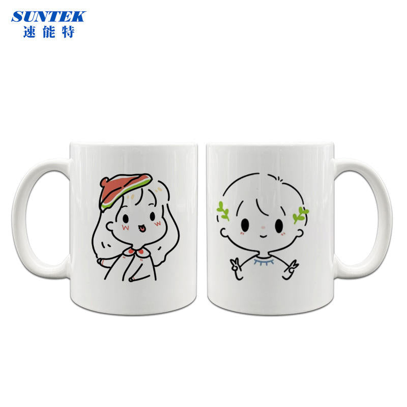 White Blank Sublimation Mug With Handle Rim And Round Handle Ceramic Porcelain Mugs Inner Color Coffee Mug