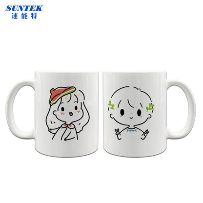 White Blank Sublimation Mug With Handle Rim And Round Handle Ceramic Porcelain Mugs Inner Color Coffee Mug