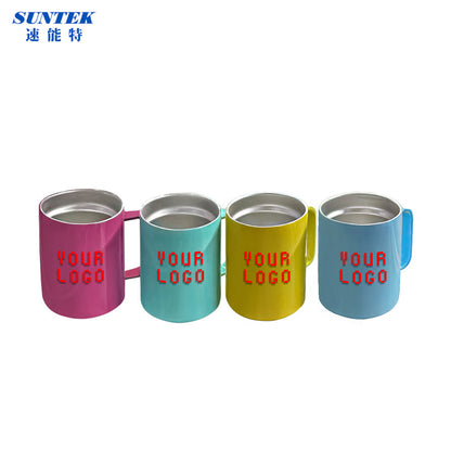 12oz Sublimation Heat Press Stainless Steel Color Mug For Travel