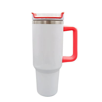 40oz Sublimation Stainless Steel Tumbler With Handle And Straw Keeps Drinks Cold And Hot
