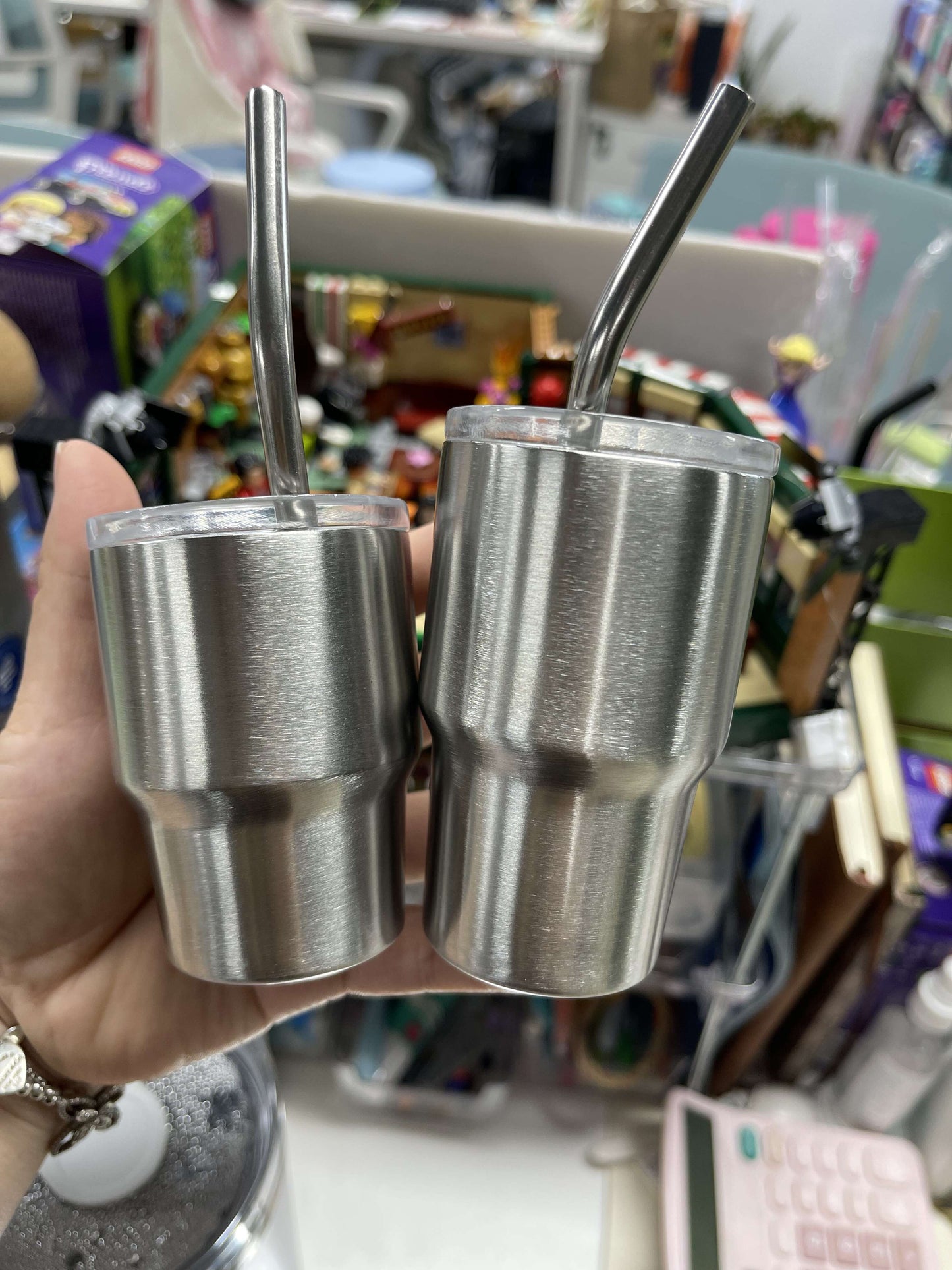 4oz Mini Sublimation Colorful Stainless Steel Tumblers Shot Glass for Coffee Wind Drinks with Lid Straw