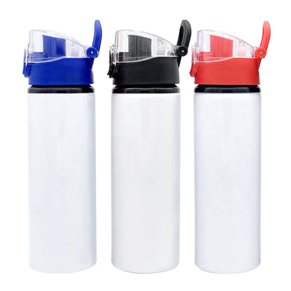Sublimation Blank White 750ml Big Mouth Aluminum Sports Water Bottle with Handle Lid