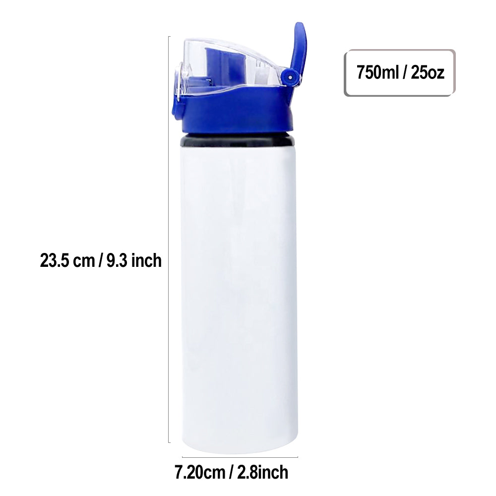 Sublimation Blank White 750ml Big Mouth Aluminum Sports Water Bottle with Handle Lid