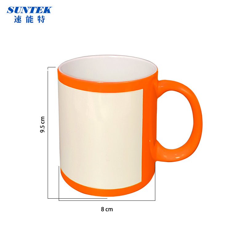 11oz Sublimation Blank Patch Color Coffee Mug for Water Drinks