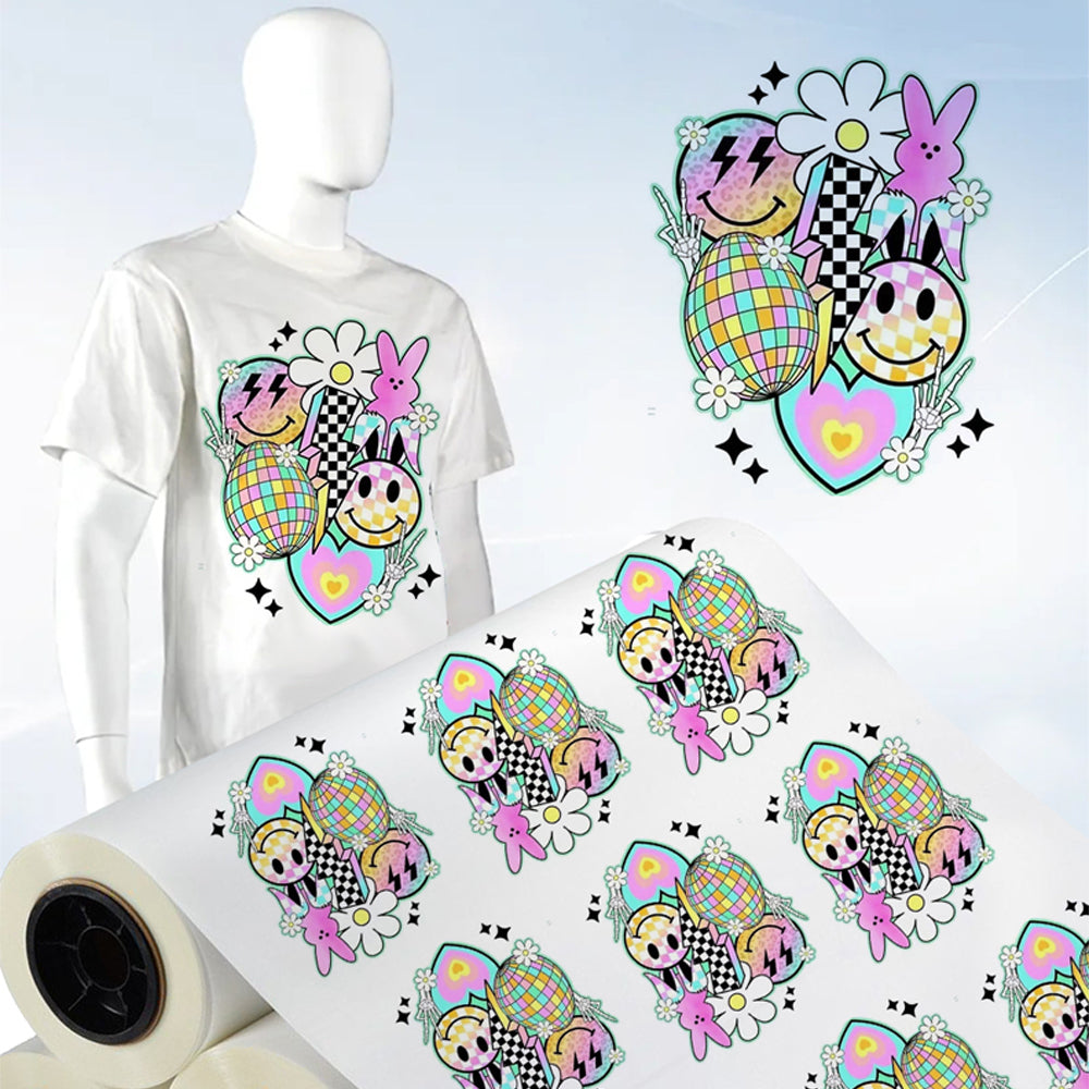 Premium DTF Transfer Film Roll 13" x 328ft PET Heat Transfer Paper Direct to Film for T-Shirts, Textiles & Custom DIY Crafts