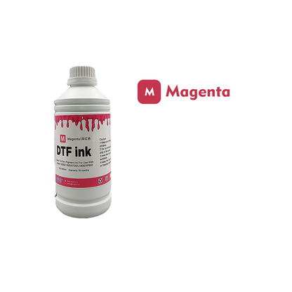 DTF Printer Ink CMYK+White Set 1000ml/Bottle, 5 Colors for Direct to Film Printing, High Color Gamut Ink for Textile Transfer
