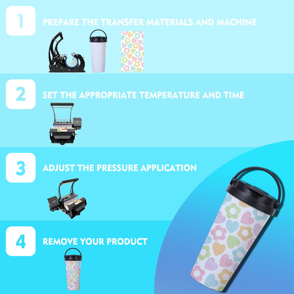500ml Coffee Tumbler White Sublimation Blanks, Double Wall Vacuum Stainless Steel,Sublimation Ready Personalized Cup with PP Lid