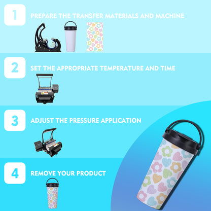 500ml Coffee Tumbler White Sublimation Blanks, Double Wall Vacuum Stainless Steel,Sublimation Ready Personalized Cup with PP Lid