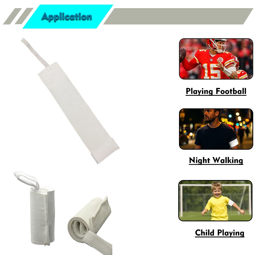 White Heat Transfer Captain Armband 11-15.7in, Blank Velcro Cuff for Sublimation Printing, High-Density Nylon Logo Band